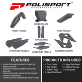 Polisport Motocross (MX) Replica Plastic Kit for Husqvarna TE & FE (2020–2023) Dirt Bike – OEM Quality, Durable, Flexible & Perfect Fit – Nardo Grey